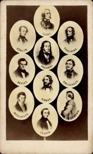 Foto Komponisten, Musiker, Liszt, Chopin, Paganini