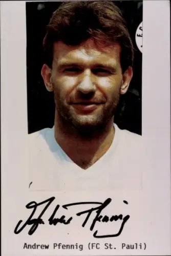 Autogrammkarte Fußballer Andrew Pfennig, FC St. Pauli, Autogramm