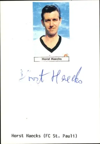 Autogrammkarte Fußballer Horst Haecks, FC St. Pauli, Autogramm