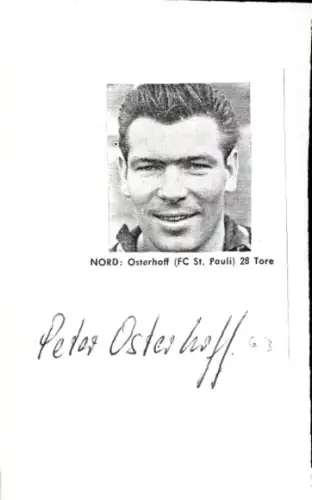 Autogrammkarte Fußballer Peter Osterhoff, FC St Pauli, Autogramm