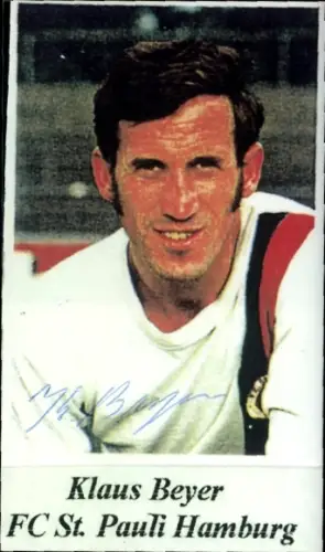 Autogrammkarte Fußballer Klaus Beyer, FC St. Pauli, Autogramm