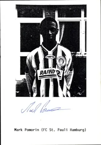 Autogrammkarte Fußballer Mark Pomorin, FC St. Pauli, Autogramm