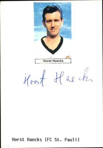Autogrammkarte Fußballer Horst Haecks, FC St. Pauli, Autogramm