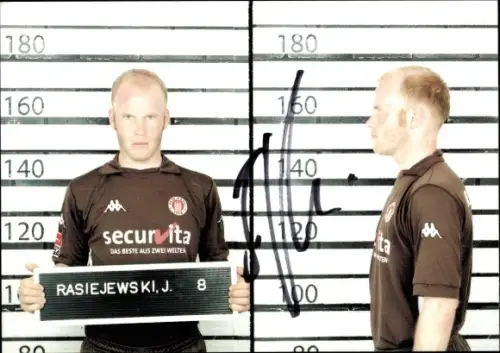Autogrammkarte Fußballer Jens Rasiejewski , FC St. Pauli, Autogramm