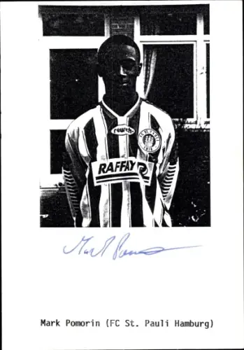 Autogrammkarte Fußballer Mark Pomorin, FC St. Pauli, Autogramm