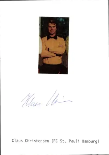 Autogrammkarte Fußballer Claus Christensen, FC St. Pauli, Autogramm