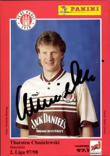 Sammelkarte Fußballer Thorsten Chmielewski, FC St. Pauli, Autogramm, Panini