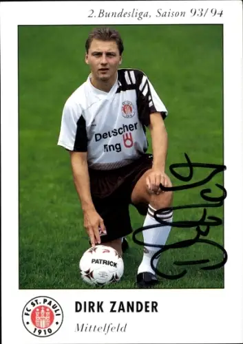 Autogrammkarte Fußballer Dirk Zander, FC St. Pauli, Autogramm