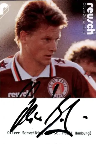 Autogrammkarte Fußballer Oliver Schweißing, FC St. Pauli, Autogramm