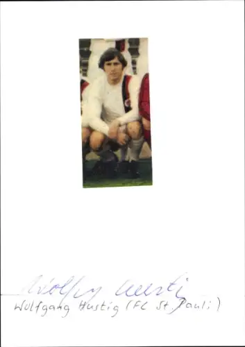 Autogrammkarte Fußballer Wolfgang Hustig, FC St. Pauli, Autogramm