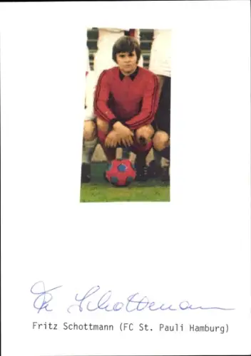 Autogrammkarte Fußballer Fritz Schottmann, FC St. Pauli, Autogramm