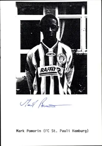 Autogrammkarte Fußballer Mark Pomorin, FC St. Pauli, Autogramm
