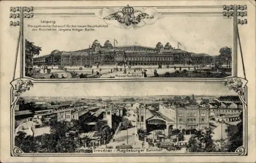 Ak Leipzig, Hauptbahnhof, Dresdner-Magdeburger-Bahnhof