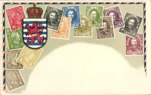 Briefmarken Wappen Ak Luxembourg