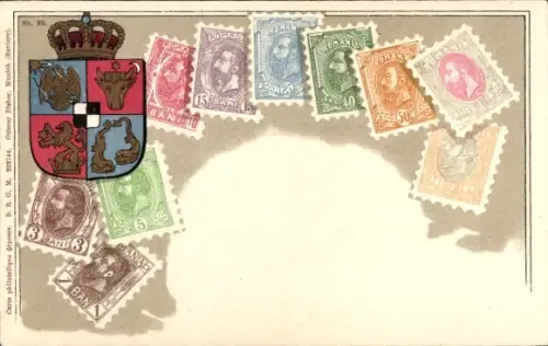 Briefmarken Wappen Ak Rumänien