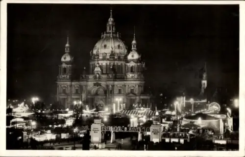 Ak Berlin Mitte, Weihnachtsmarkt, Dom, Marienkirche