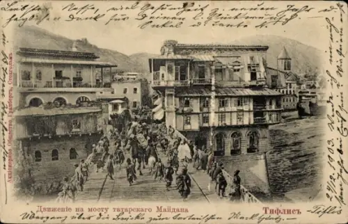 Ak Tbilissi Tiflis Georgien, Teilansicht, Brücke