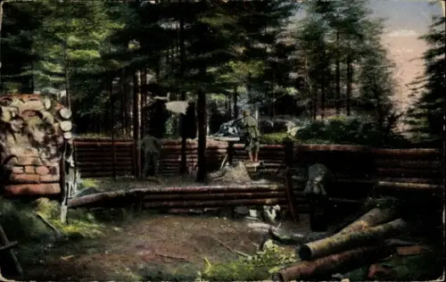 Ak Vogesen, Baumverhau, Maschinengewehr, Deutsche Soldaten