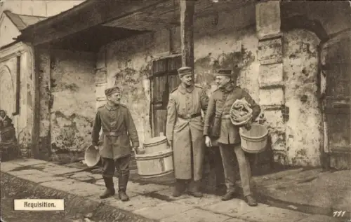 Ak Deutsche Soldaten, Soldatenleben, Waschwanne, Requisition