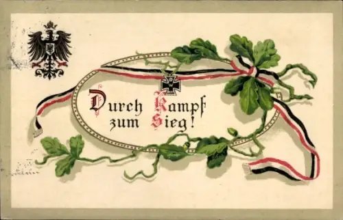 Ak Güntersberge Harzgerode am Harz, Durch Kampf zum Sieg!