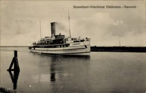 Ak Staveren Stavoren Friesland Niederlande, Dampfschiffverbindung Enkhuizen- C. Besman