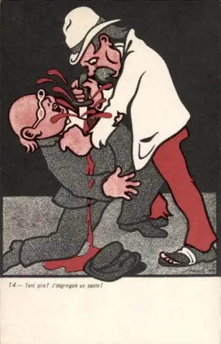 Künstler Ak Jossot, Gustave-Henri, Tant pire! J'dégringole un pante
