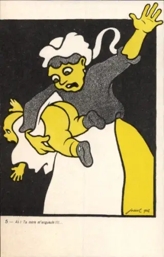 Künstler Ak Jossot, Ah, Ta mere m'engueule