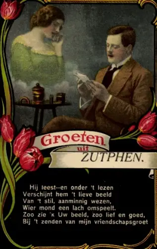 Ak Zutphen Gelderland, Liebespaar