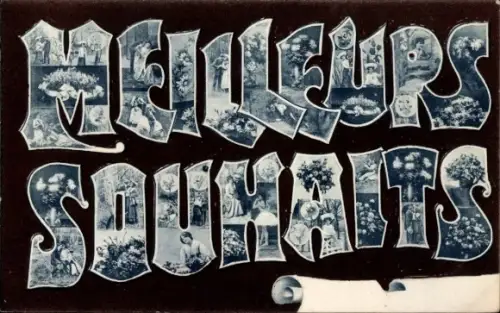 Buchstaben Ak Beste Wünsche, Liebespaare