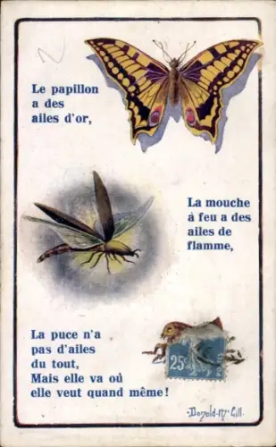 Künstler Ak McGill, Donald, Schmetterling hat goldene Flügel, Floh