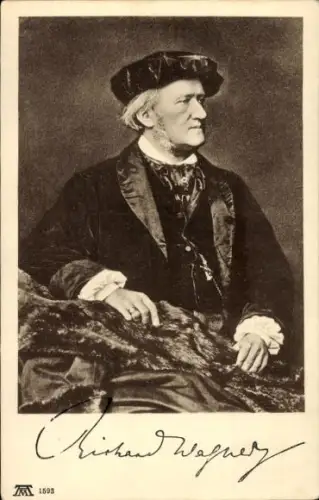 Ak Komponist, Dramatiker und Dichter Richard Wagner, Sitzportrait,Ackermann 1593