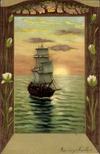 Passepartout Ak Seepanorama, Segelschiff