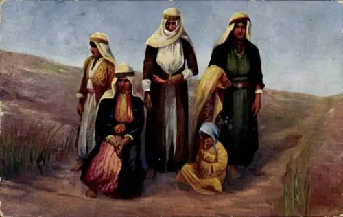 Ak Syrien, Naher Osten, Gruppe von Drusen Frauen