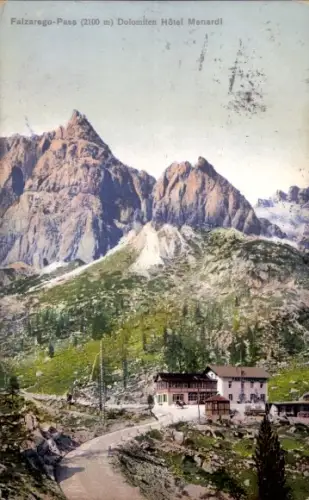 Ak Passo di Falzarego Veneto, Dolomiten, Hotel Menardi