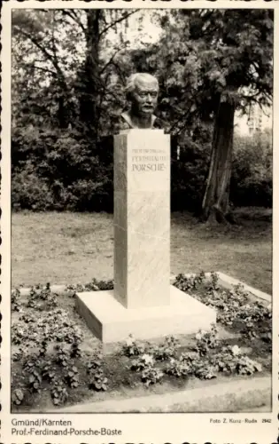 Ak Gmünd in Kärnten, Ferdinand Porsche Büste