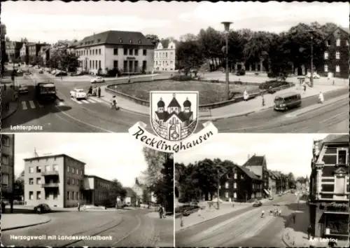 Ak Recklinghausen im Ruhrgebiet, Lohtorplatz,  Herzogswall, Landeszentralbank, Am Lohtor