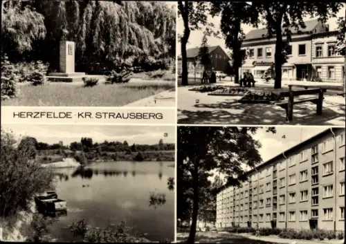 Ak Herzfelde Rüdersdorf Brandenburg,  Ernst-Thälmann-Denkmal in der Strausberger Straße