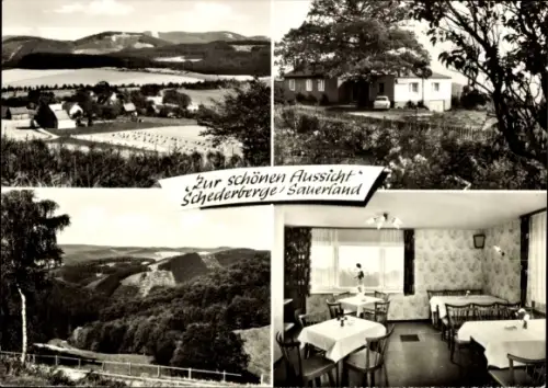 Ak Schederberge bei Meschede im Sauerland, Gasthof Zur schönen Aussicht