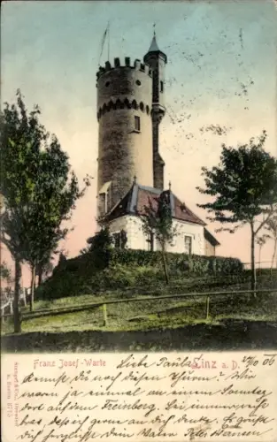 Ak Linz an der Donau Oberösterreich, Franz Josef-Warte