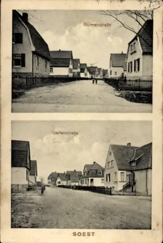 Ak Soest in Nordrhein Westfalen, Blumenstraße, Gartenstraße