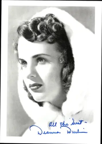 Foto Schauspielerin Deanna Durbin, Autogramm