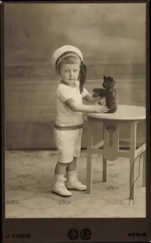 Foto Kind mit Teddy, Porträt