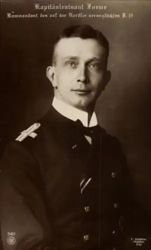 Ak Kapitänleutnant Odo Loewe, Kommandant des verunglückten Marineluftschiffs Zeppelin L19