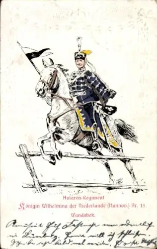 Ak Husaren-Regiment Königin Wilhelmina der Niederlande Nr. 15, Wandsbek