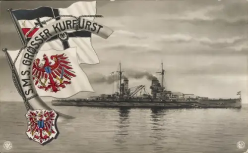Wappen Ak Deutsches Kriegsschiff, SMS Großer Kurfürst, Großlinienschiff