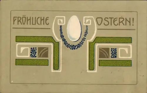 Präge Ak Glückwunsch Ostern, Osterei, Blumen