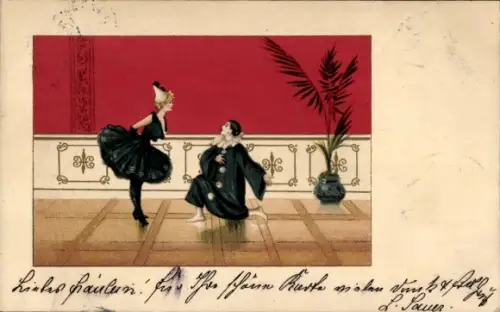 Künstler Ak Pierrot und Pierrette, Declaration