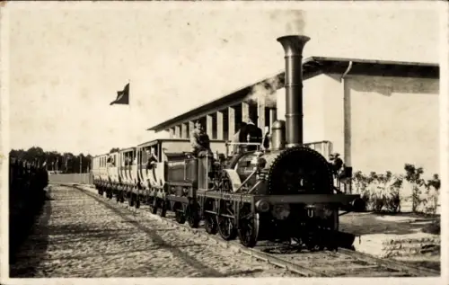 Ak Nürnberg in Mittelfranken Bayern, 100 Jahre Deutsche Eisenbahn 1935, Ausstellungsgelände