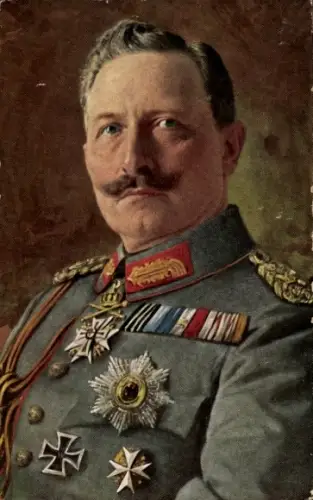 Künstler Ak Kaiser Wilhelm II., Portrait, Orden