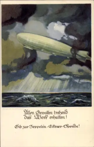 Künstler Ak Amtsberg, O., Zeppelin, Zeppelin-Eckener-Spende